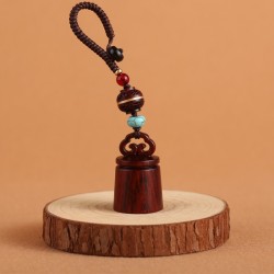 紫檀木雕刻稱心如意高檔網紅鑰匙扣掛件工藝品