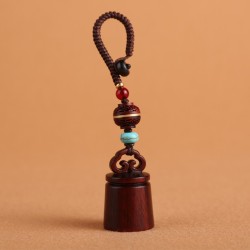 紫檀木雕刻稱心如意高檔網紅鑰匙扣掛件工藝品